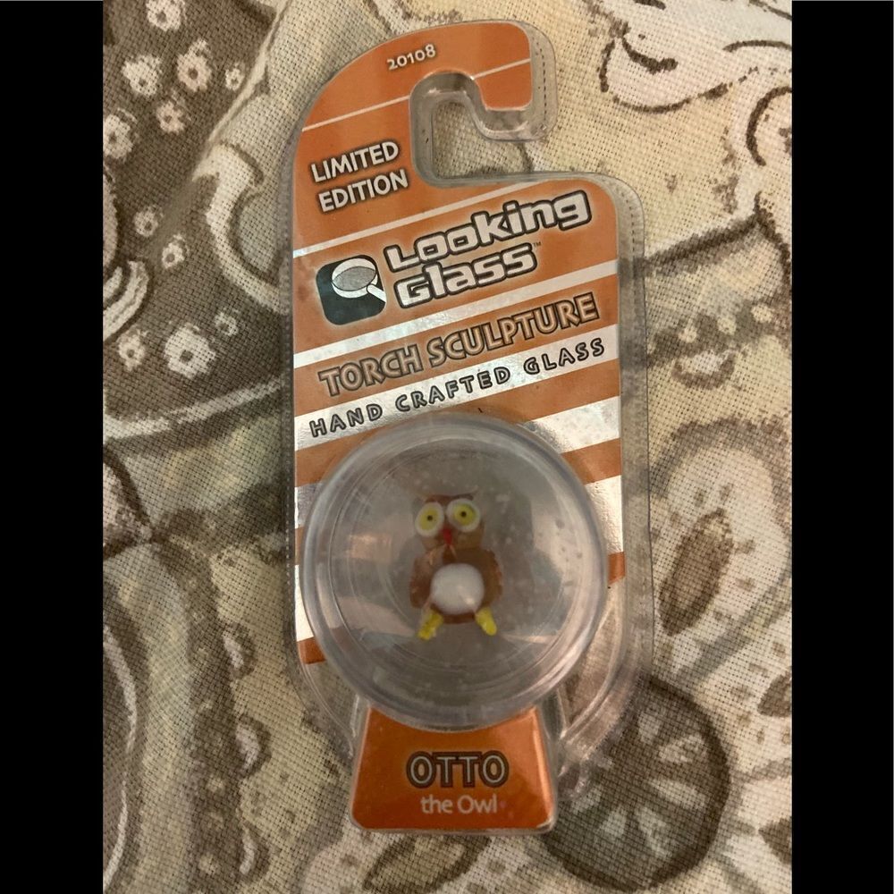 New Limited edition torch sculpture glass tiny owl